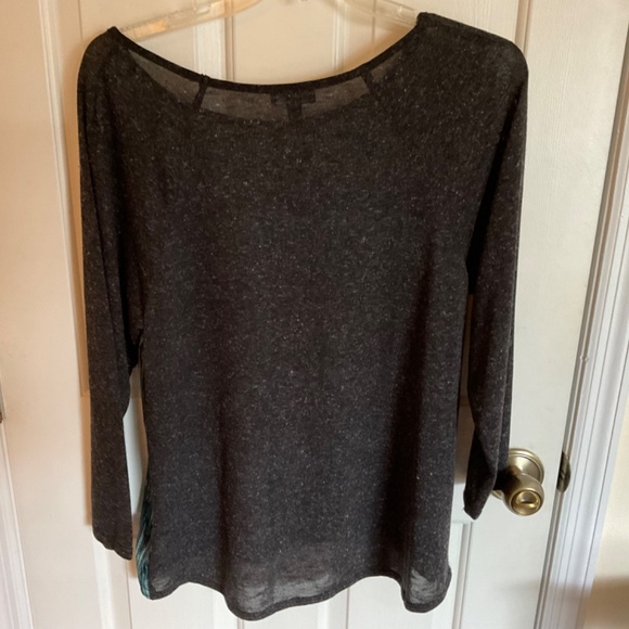 Women’s dark gray and teal blouse 1X - Picture 3 of 6